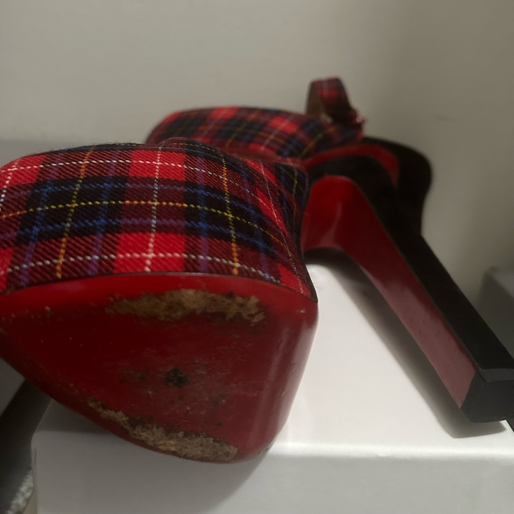 Platform plaid heel size EU 40